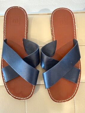 GAP Navy Cross-Strap Women's Slide Sandals